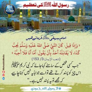 Read more about the article رسول اللہ کی تعظیم