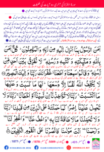 Read more about the article سورۃ البقرۃ کی آخری دو آیات کی فضیلت