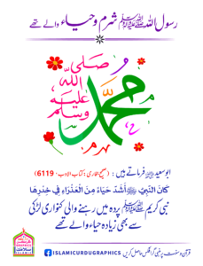 Read more about the article رسول اللہ ﷺ شرم و حیاء والے تھے