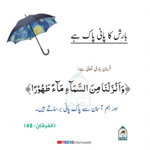 Read more about the article بارش کا پانی پاک ہے