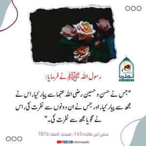 Read more about the article جس نے حسن و حسین رضی اللہ عنھما سے پیار کیا