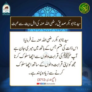 Read more about the article سیدنا ابوبکر صدیق رضی اللہ عنہ کی اہل بیت سے محبت