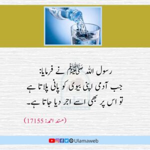 Read more about the article جب آدمی اپنی بیوی کو پانی پلاتا ہے تو اس پر بھی اسے اجر دیا جاتا ہے