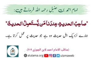 Read more about the article اہل حدیث وہ ہے جو حدیث پر عمل کرتا ہے