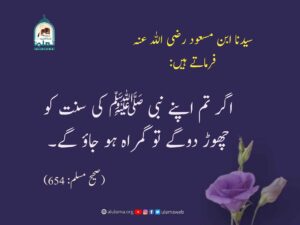 Read more about the article اگر تم اپنے نبی کی سنت کو چھوڑ دو گے تو گمراہ ہو جاؤ گے