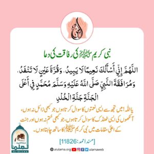 Read more about the article نبی کریم ﷺ کی رفاقت کی دعا