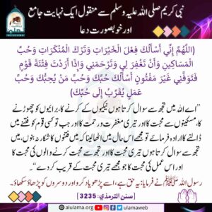 Read more about the article نبی کریمﷺ سے منقول ایک نہایت جامع اور خوبصورت دعا