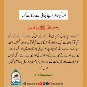 Read more about the article اللہ کی خاطر اپنے بھائی سے ملاقات کرنا