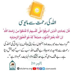 Read more about the article اللہ کی رحمت سے مایوسی