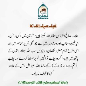 Read more about the article خوف صرف اللہ کا