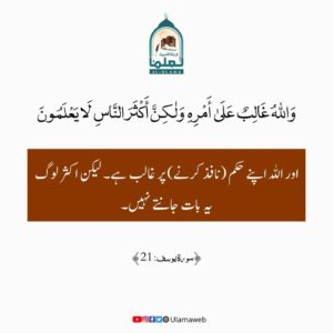 Read more about the article اللہ اپنا حکم نافذ کرنے پر غالب ہے