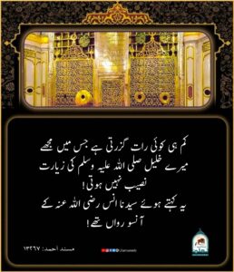 Read more about the article ہر رات رسول اللہ ﷺ کی زیارت کرنے والے صحابی