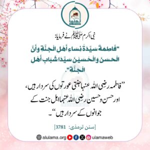 Read more about the article فاطمہ رضی اللہ عنہ جنتی عورتوں کی سردار ہیں