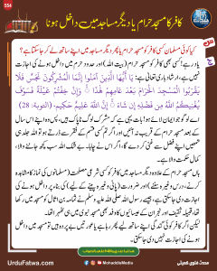 Read more about the article کافر کا مسجد حرام یا دیگر مساجد میں داخل ہونا