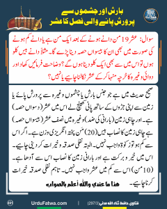 Read more about the article بارش اور چشموں سے پرورش پانے والی فصل کا عشر