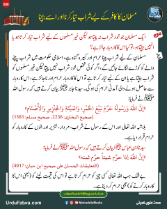 Read more about the article مسلمان کا کافر کے لیے شراب تیار کرنا اور اسے بیچنا