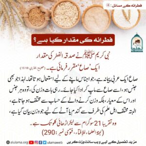 فطرانہ کی مقدار کیا ہے