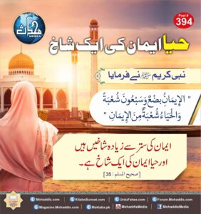 حیا ایمان کی ایک شاخ