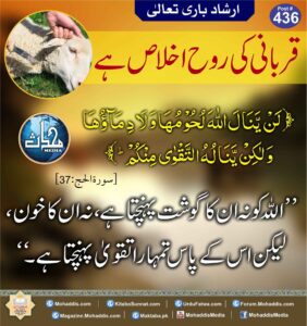 قربانی کی روح اخلاص ہے