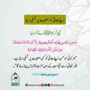 اپنے بھائی کو مصیبت پر تسلی دینا