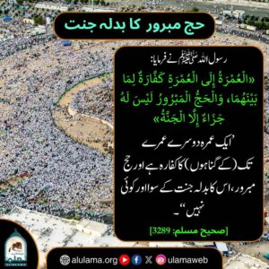 حج مبرور کا بدلہ جنت