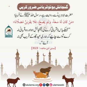 گنجائش ہو تو قربانی ضرور کریں