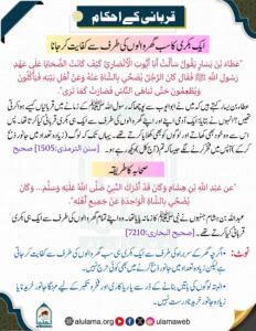 ایک بکری کا سب گھر والوں کی طرف سے کفایت کر جانا