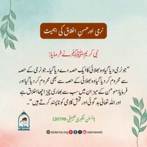 نرمی اور حسن اخلاق کی اہمیت