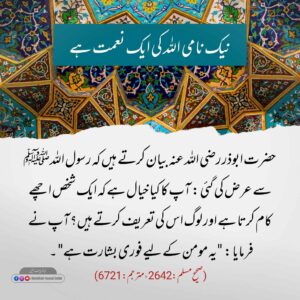 نیک نامی اللہ کی ایک نعمت ہے