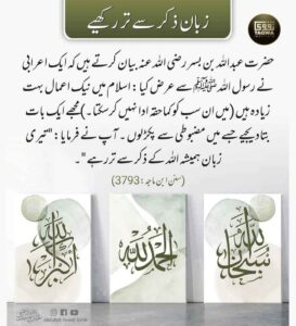 زبان ذکر سے تر رکھیے