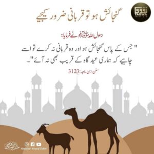گنجائش ہو تو قربانی ضرور کیجیے