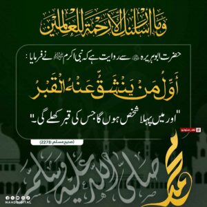 میں پہلا شخص ہوں گا جس کی قبر شق ہوگی
